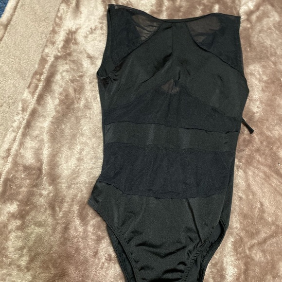 Black bartending one pierce bodysuit with mesh - Picture 2 of 3